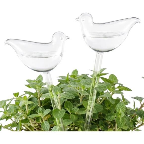 Plant Self Watering Globes Glass Water Bulbs for Planter Insert, Bird Shape - Picture 1 of 8